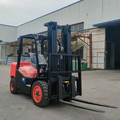 2-3.5 Ton diesel Forklift Truck Full Free Lift Triple Mast Wide Vision Automatic Transmission Solid Tires